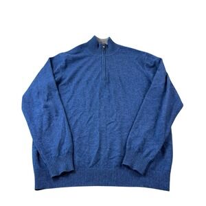 Kinross Pure Cashmere Half Zip Men's Pullover Sweater Size Medium
